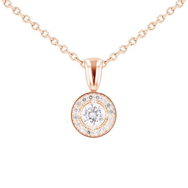 Eppi Halo-Anhänger mit Moissaniten und Diamanten Merryn