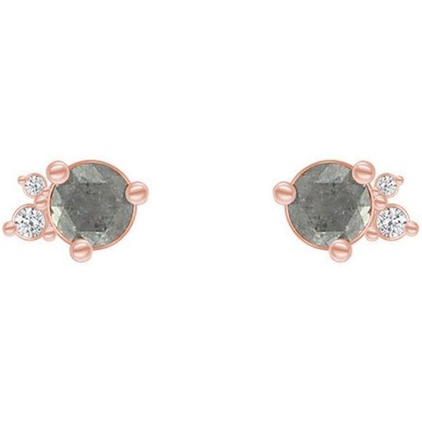 Eppi Goldene Cluster-Ohrringe mit Salt and Pepper Diamant Meave