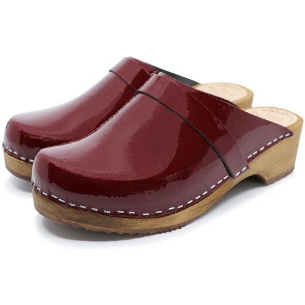 LYCKA - Lack wein - rot schwedische Holz Clogs von me&myClogs - low heel