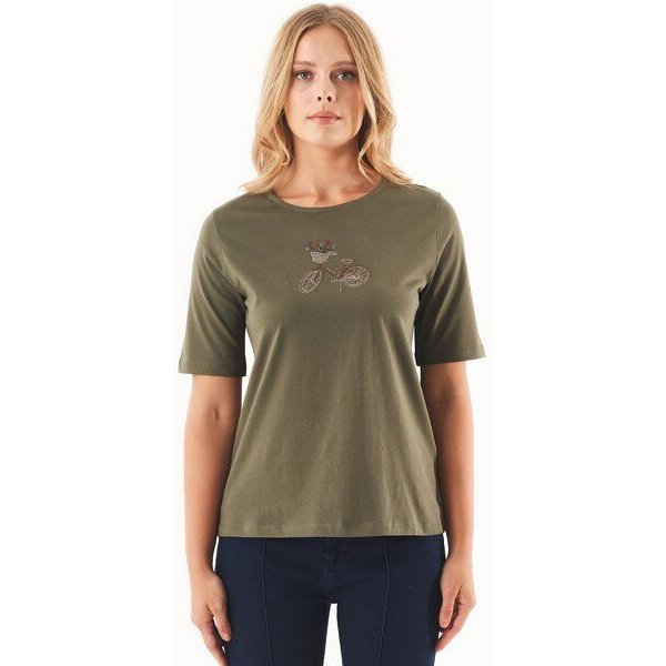 ORGANICATION T-Shirt aus Bio-Baumwolle mit Fahrrad-Stickerei