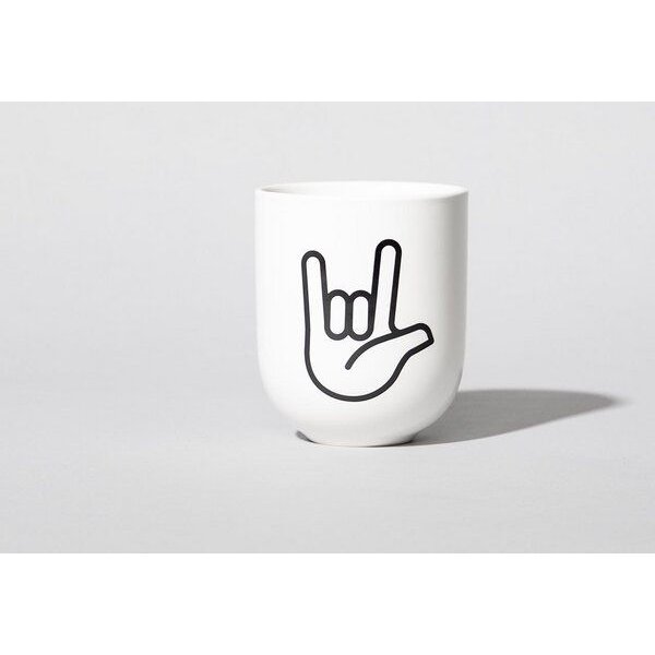 Fyngers Handgemachter Becher aus Porzellan - Modell I LOVE YOU - Füllmenge 330ml - Mattlasur