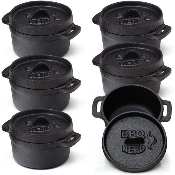 BBQ Nerd Mini Dutch Oven | Kleiner Gusseisentopf mit Deckel 11x5cm
