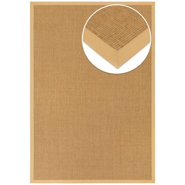 Grundstoff Sisal Teppich Purstoff in cashewbeige mit Vliesrücken
