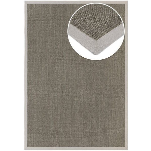 Grundstoff Sisal Teppich Purstoff taguagrau mit Vliesrücken