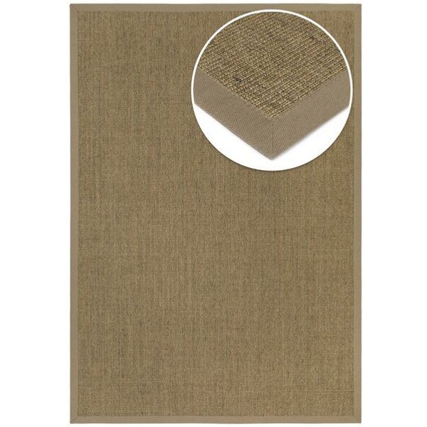 Grundstoff Sisal Teppich Purstoff walnussbraun mit Vliesrücken