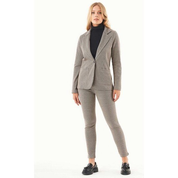 ORGANICATION Blazer aus Bio-Baumwolle-Mix mit Hahnentrittmuster