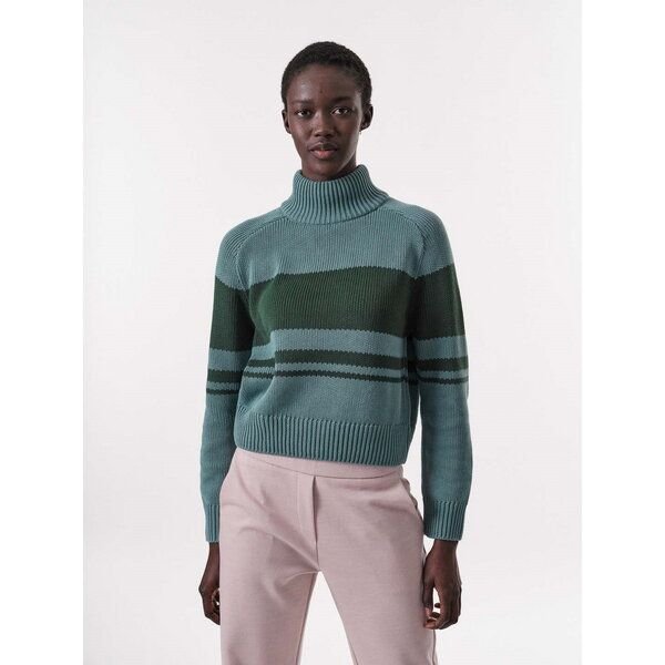 LANIUS Colourblock-Pullover aus Bio-Baumwolle