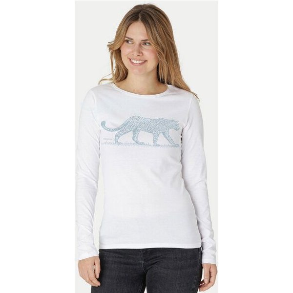 Peaces.bio - handbedruckte Biomode Bio-Damen-Langarmshirt Leopard