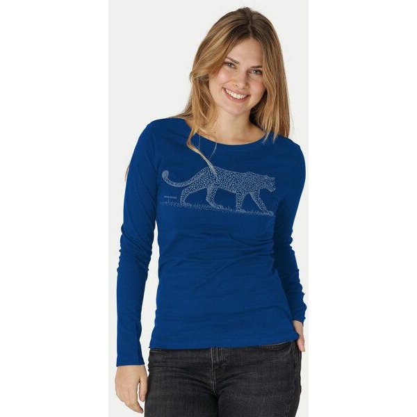 Peaces.bio - handbedruckte Biomode Bio-Damen-Langarmshirt Leopard