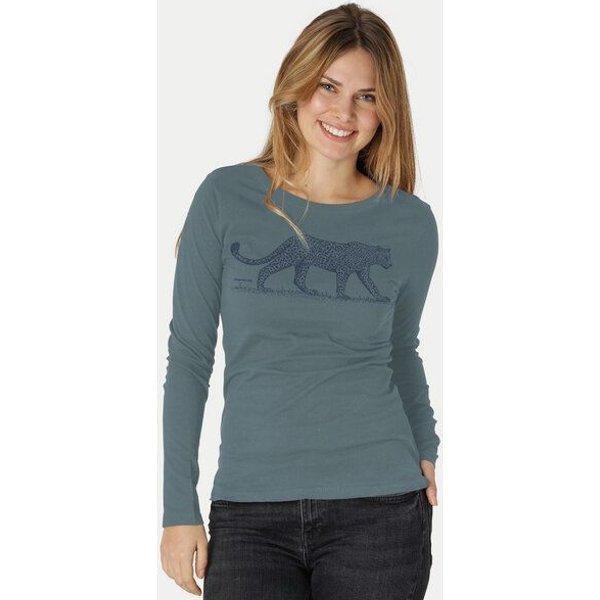 Peaces.bio - handbedruckte Biomode Bio-Damen-Langarmshirt Leopard
