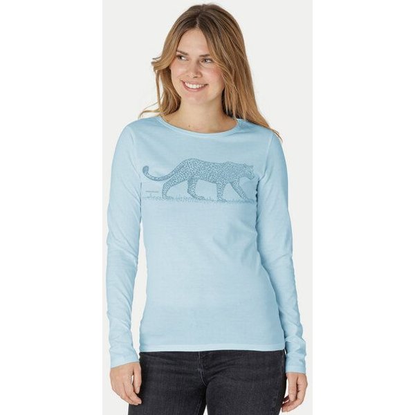 Peaces.bio - handbedruckte Biomode Bio-Damen-Langarmshirt Leopard