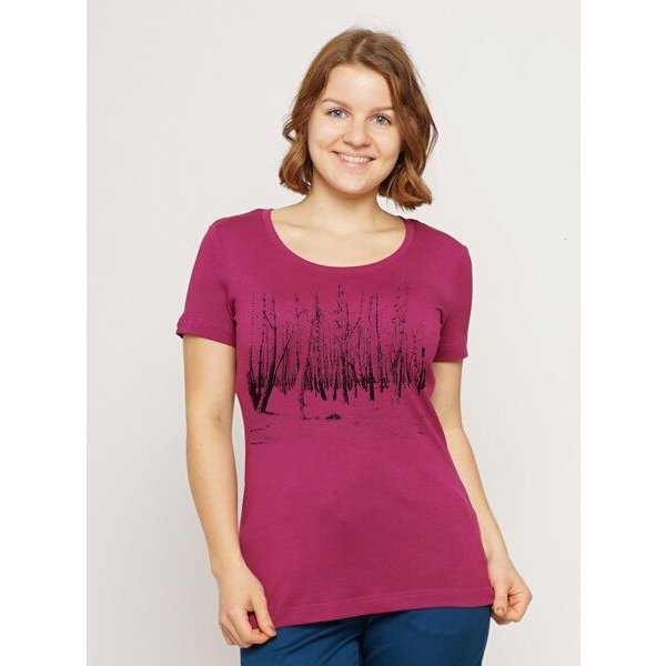 Peaces.bio - handbedruckte Biomode Lieber Wieder Shirt Woodland Damen