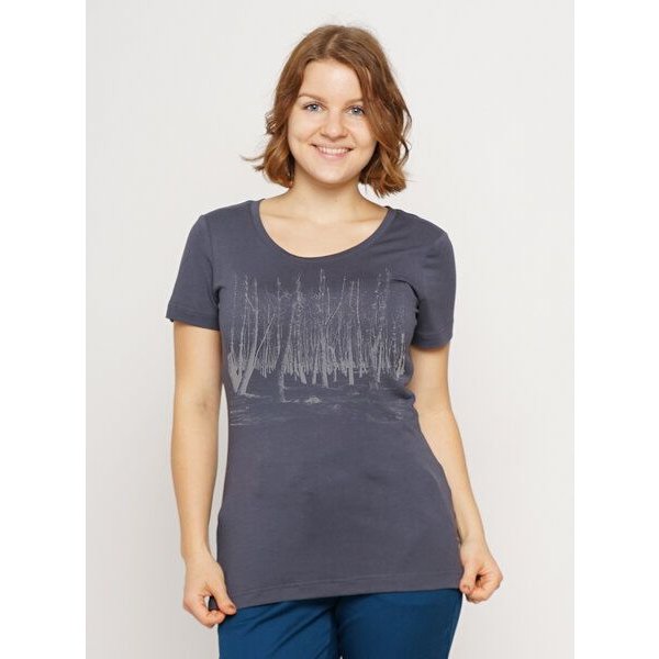 Peaces.bio - handbedruckte Biomode Lieber Wieder Shirt Woodland Damen