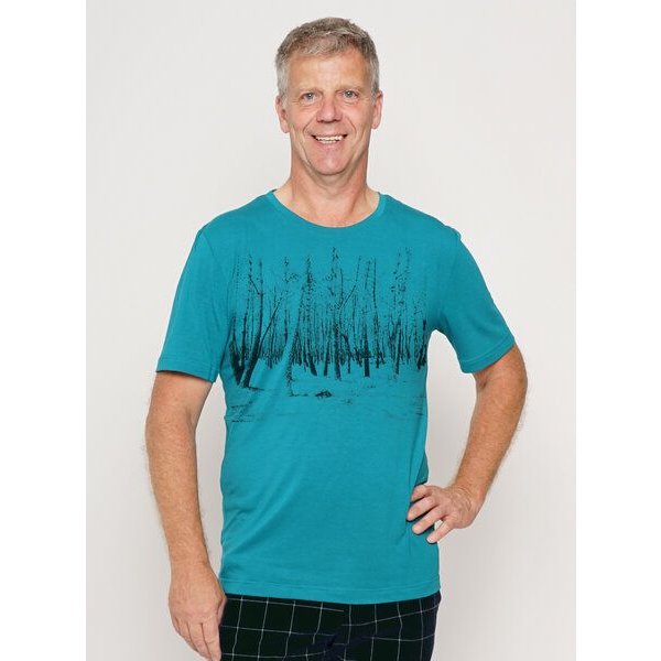 Peaces.bio - handbedruckte Biomode Lieber Wieder Shirt Herren Woodland