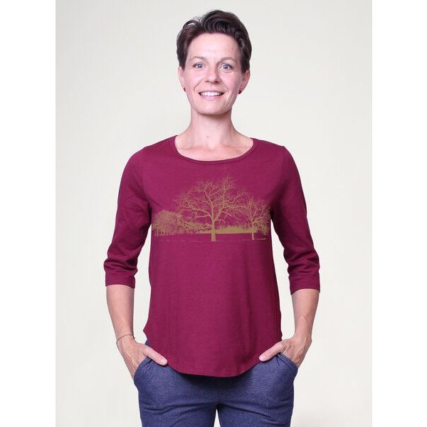 Peaces.bio - handbedruckte Biomode Dreiviertelarm-Shirt Landscape