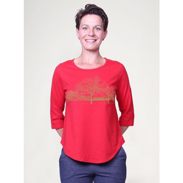 Peaces.bio - handbedruckte Biomode Dreiviertelarm-Shirt Landscape