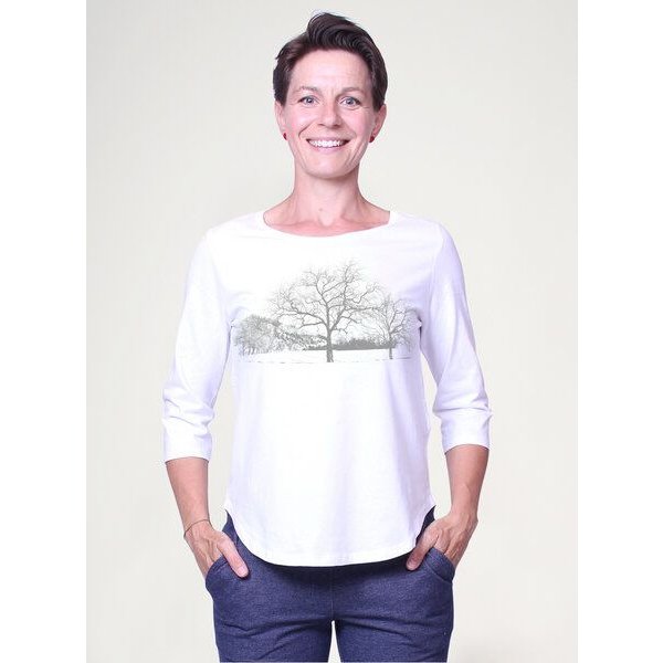 Peaces.bio - handbedruckte Biomode Dreiviertelarm-Shirt Landscape