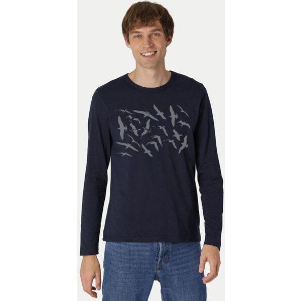 Peaces.bio - handbedruckte Biomode Bio-Herren-Langarmshirt Möwen