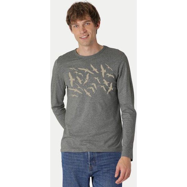 Peaces.bio - handbedruckte Biomode Bio-Herren-Langarmshirt Möwen
