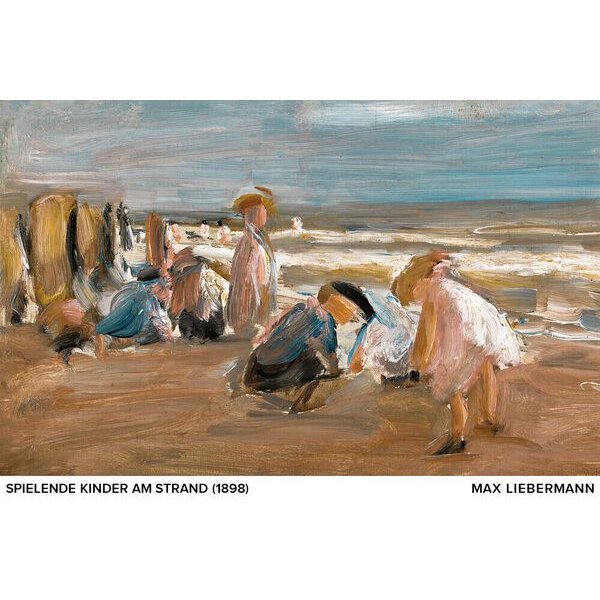 Photocircle Poster / Leinwandbild / Kunst - Max Liebermann: Spielende Kinder am Strand