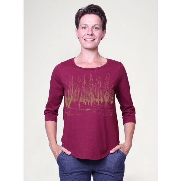 Peaces.bio - handbedruckte Biomode Dreiviertelarm-Shirt Woodland