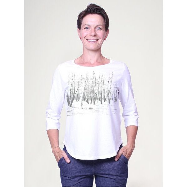 Peaces.bio - handbedruckte Biomode Dreiviertelarm-Shirt Woodland