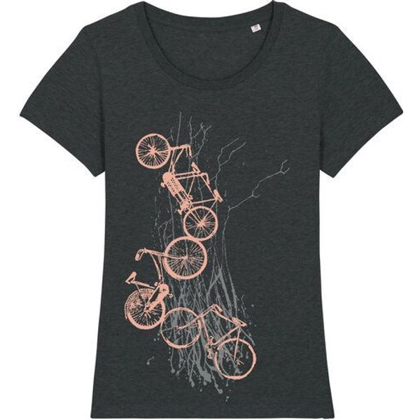 Spangeltangel Frauenshirt "Fahrräder", bedruckt, Siebdruck, sportlich, Bio-Baumwolle