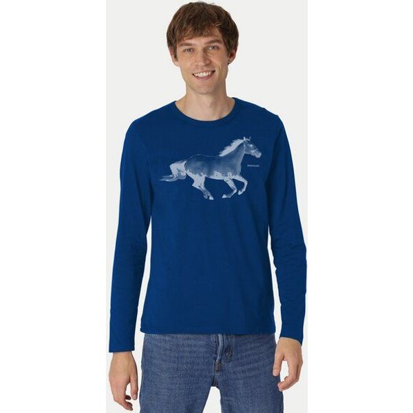 Peaces.bio - handbedruckte Biomode Bio-Herren-Langarmshirt Horsepower