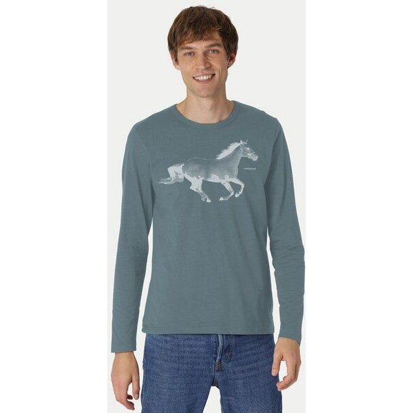 Peaces.bio - handbedruckte Biomode Bio-Herren-Langarmshirt Horsepower