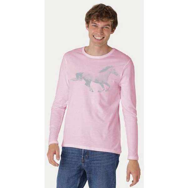 Peaces.bio - handbedruckte Biomode Bio-Herren-Langarmshirt Horsepower