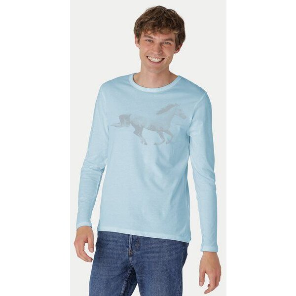 Peaces.bio - handbedruckte Biomode Bio-Herren-Langarmshirt Horsepower