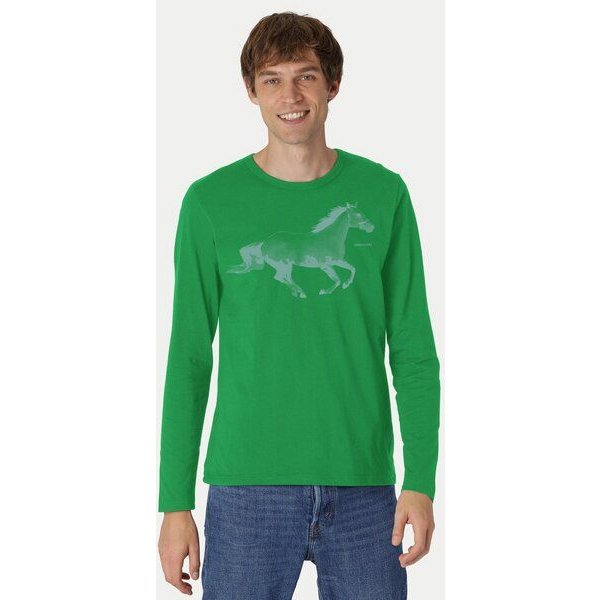 Peaces.bio - handbedruckte Biomode Bio-Herren-Langarmshirt Horsepower
