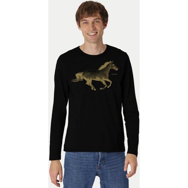 Peaces.bio - handbedruckte Biomode Bio-Herren-Langarmshirt Horsepower