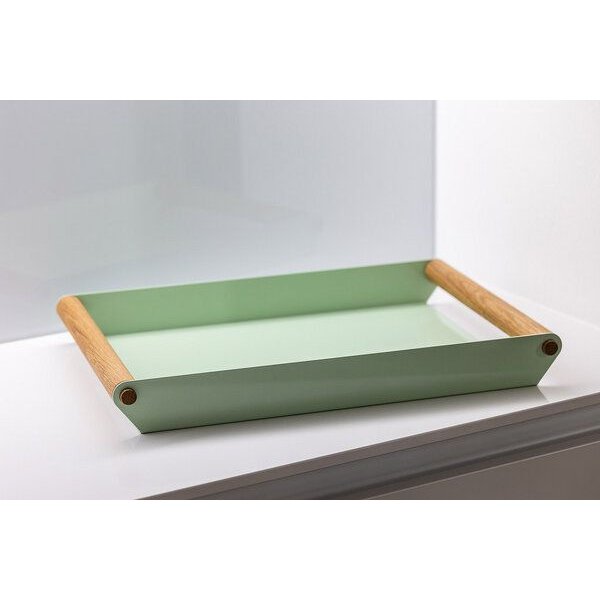 kleiderleiter_de Serviertablett | Design-Tablett Helga - Retro Hipster Eiche Alu