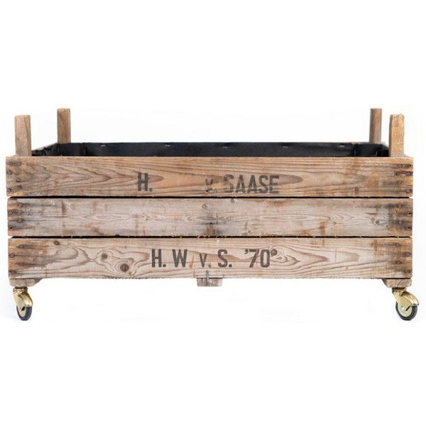 Die Stadtgärtner Rollendes Upcycling-Hochbeet aus Zwiebelsieben (75 x 51 x 37,5 cm)