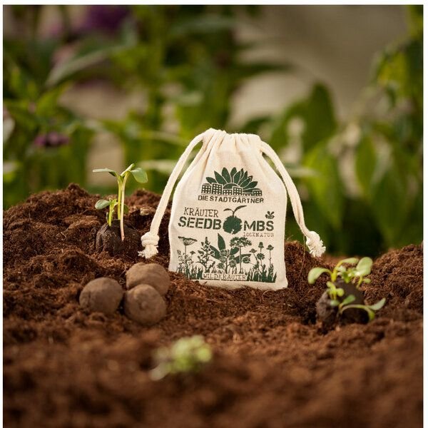 Die Stadtgärtner Seedbombs Wildkräuter I 8 Handgemachte Samenbomben mit 6 Kräutersamen