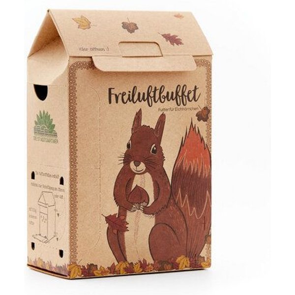 Die Stadtgärtner Eichhörnchen füttern I Futterstelle für Eichhörnchen aus Naturkarton