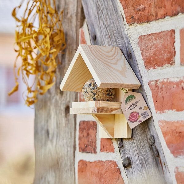 Die Stadtgärtner Halterung für Futterknödel I Schickes Meisenknödel-Häuschen aus Holz