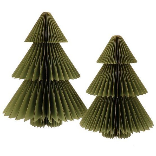 MoreThanHip Dekorative Papier-Weihnachtsbäume (2er-Set) - Picea