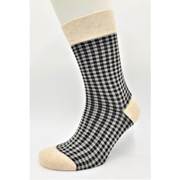 BLS Organic 3er Pack GOTS zertifiziert 98 % Bio-Baumwolle Quadrat Design Socken