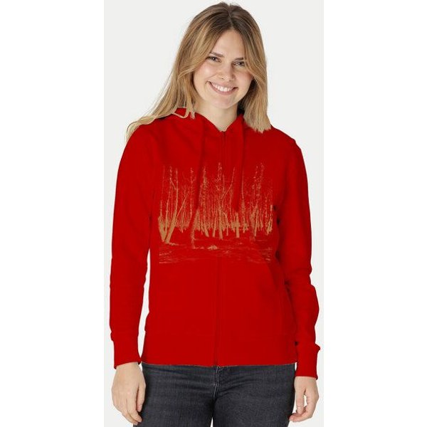 Peaces.bio - handbedruckte Biomode Zip-Hoodie Woodland Damen