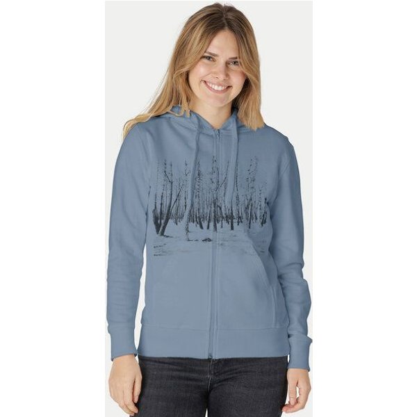 Peaces.bio - handbedruckte Biomode Zip-Hoodie Woodland Damen