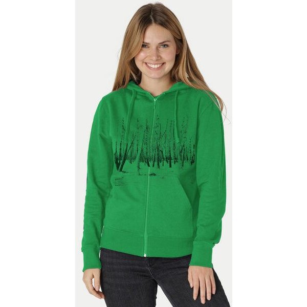 Peaces.bio - handbedruckte Biomode Zip-Hoodie Woodland Damen