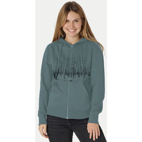 Peaces.bio - handbedruckte Biomode Zip-Hoodie Woodland Damen
