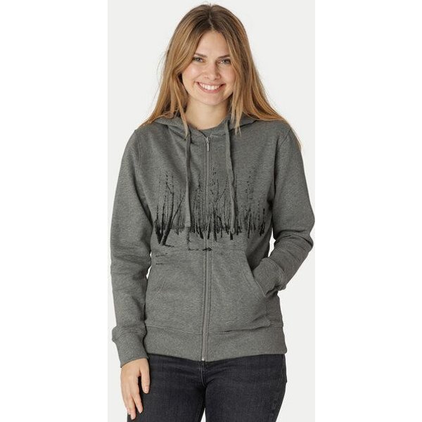 Peaces.bio - handbedruckte Biomode Zip-Hoodie Woodland Damen