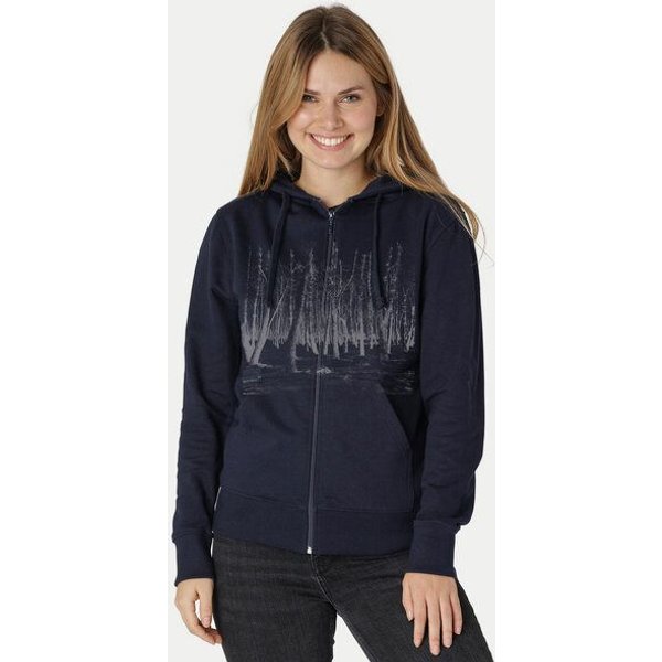 Peaces.bio - handbedruckte Biomode Zip-Hoodie Woodland Damen