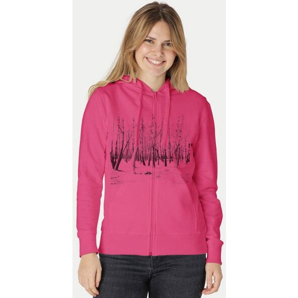 Peaces.bio - handbedruckte Biomode Zip-Hoodie Woodland Damen