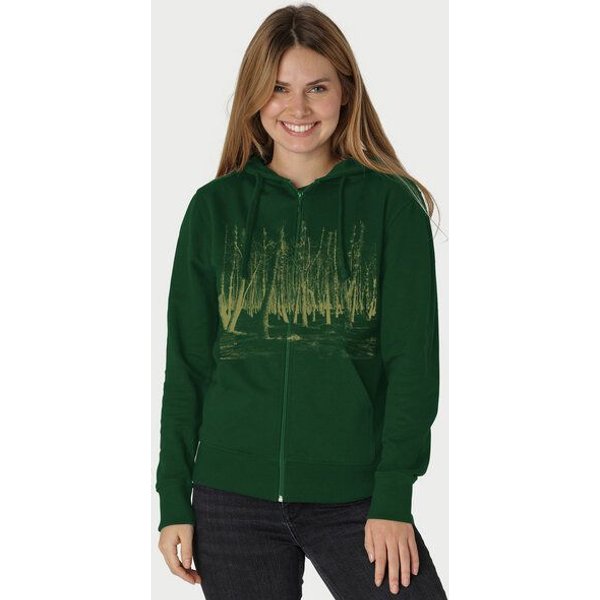 Peaces.bio - handbedruckte Biomode Zip-Hoodie Woodland Damen