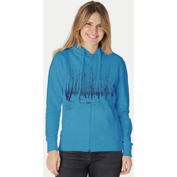 Peaces.bio - handbedruckte Biomode Zip-Hoodie Woodland Damen