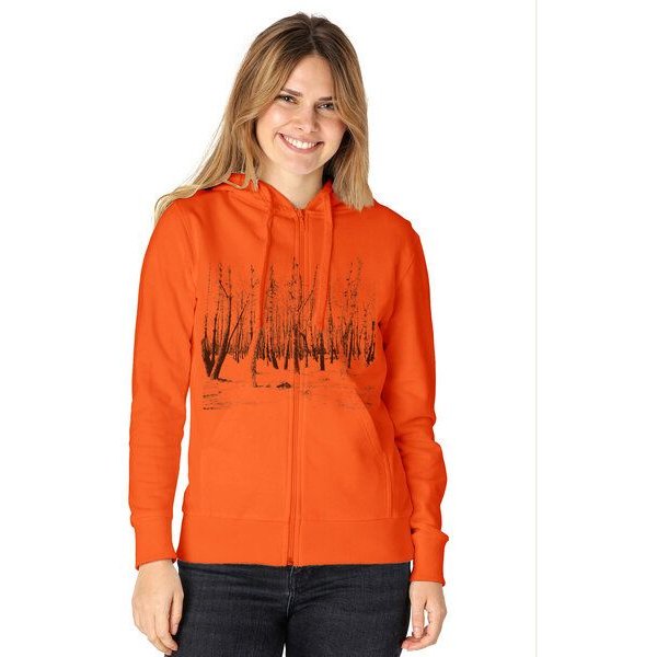 Peaces.bio - handbedruckte Biomode Zip-Hoodie Woodland Damen